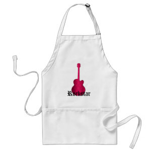 Rockstar Damask Gitarre Schürze, Magenta Schürze