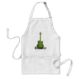 Rockstar Damask Gitarre Schürze, Olive Green Schürze