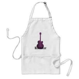 Rockstar Damast-Gitarren-Schürze, lila Schürze