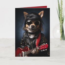 Rockstar Dog Birthday, Funny Dog, Musikthema Karte