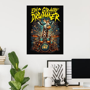 Rockstar-Giraffen-Plakat - Geschenk für Musikzimme Poster