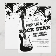 Rockstar Gitarre Schwarz-Weiß Geburtstag