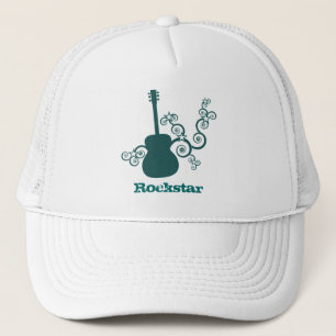 Rockstar Gitarrenhut, Dunkel Aquamarin Truckerkappe