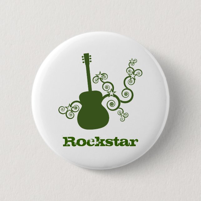 Rockstar-Gitarrenschaltfläche, grün Button (Vorderseite)