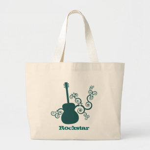 Rockstar-Gitarrentasche, dunkel Aquamarin Jumbo Stoffbeutel