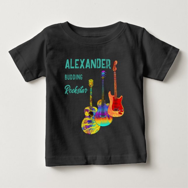 Rockstar Gitarrist bunt Gitarre Baby T-shirt (Vorderseite)