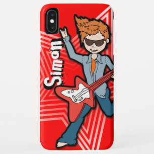 Rockstar guitar boy red custom name Case-Mate iPhone hülle
