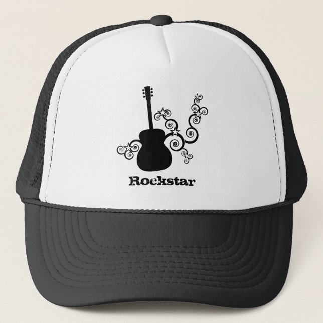 Rockstar Guitar Hat Truckerkappe (Vorderseite)
