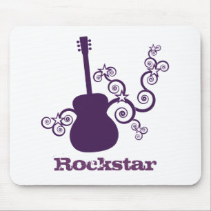 Rockstar Guitar Mousepad, Lila Mousepad