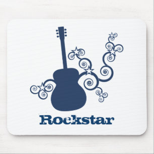 Rockstar Guitar Mousepad, Royal Blue Mousepad