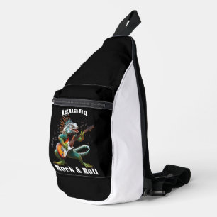 Rockstar Iguana in einem farbenfrohen Musikhochbur Crossbody Bag