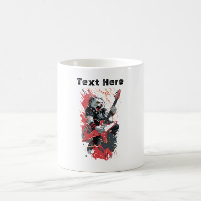 Rockstar-Katze Kaffeetasse (Mittel)