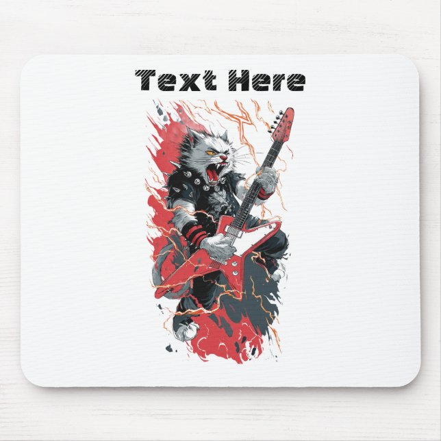 Rockstar-Katze Mousepad (Vorne)
