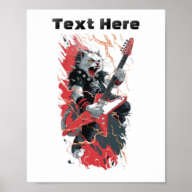 Rockstar-Katze Poster (Vorne)
