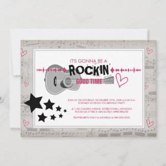 Rockstar Kindergeburtstag Party Einladungen