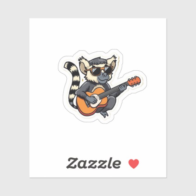 Rockstar Lemur mit Sonnenbrille Sticker (Blatt)