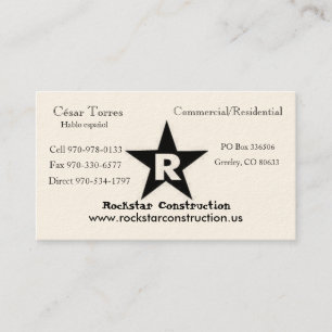 ROCKSTAR Logo, Rockstar Bau, Eric Andr… Visitenkarte