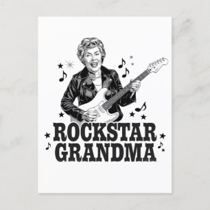Rockstar-Oma – Lustiges und Retro-Musik-Design Postkarte
