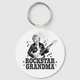 Rockstar Oma - Spaß und Retro Music Design Schlüsselanhänger