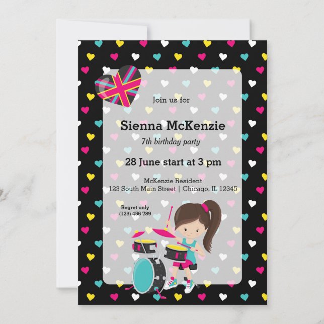 Rockstar-Party Einladung (Vorderseite)