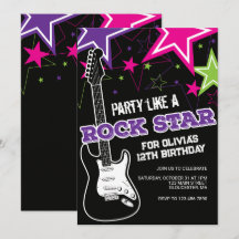 Rockstar Pink lila Gitarre Geburtstag