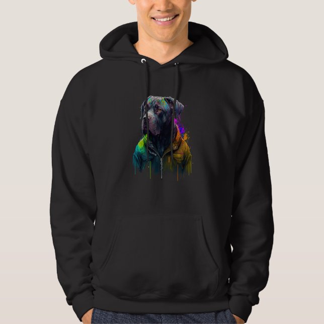 Rockstar portrait italian mastiff Cane Corso Hoodie (Vorderseite)