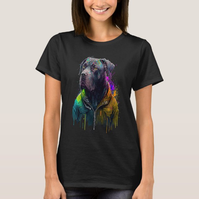 Rockstar portrait italian mastiff Cane Corso T-Shirt (Vorderseite)