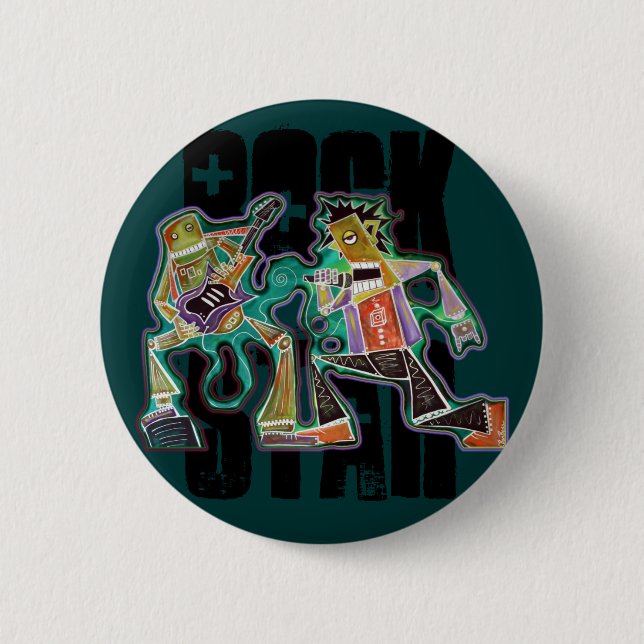 ROCKSTAR-ROBOTER Knopf Button (Vorderseite)