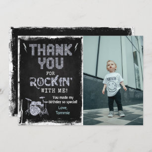 Rockstar Rocker Chalk Grunge Dankeschön Karte