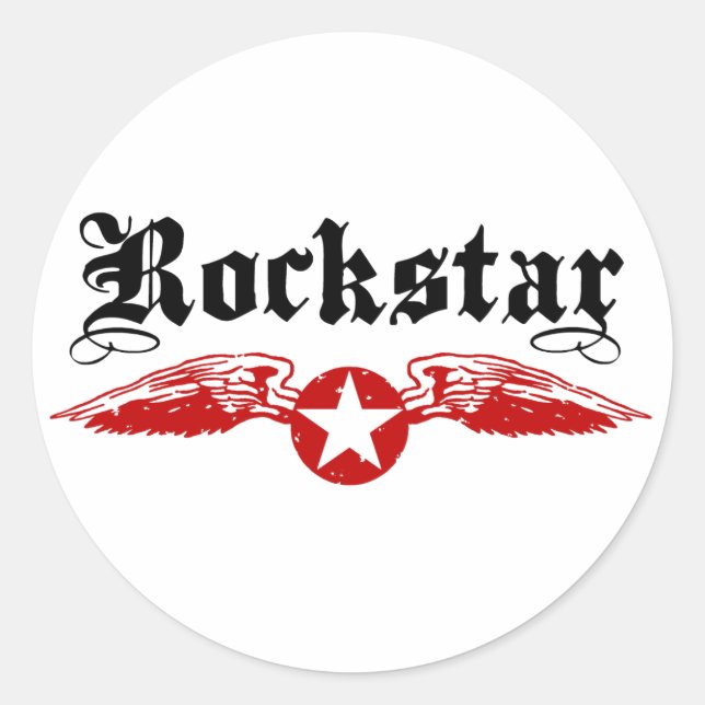 Rockstar Runder Aufkleber (Vorderseite)