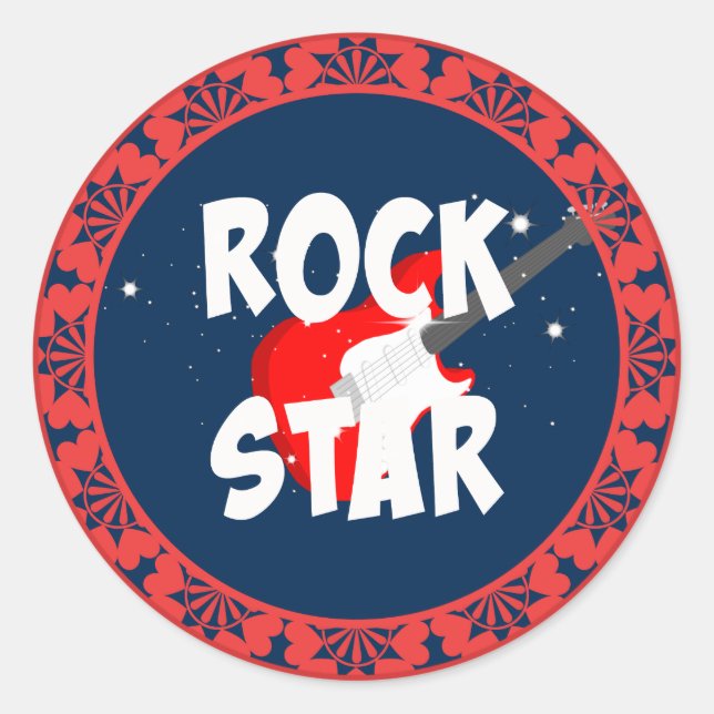 "Rockstar" Runder Aufkleber (Vorderseite)