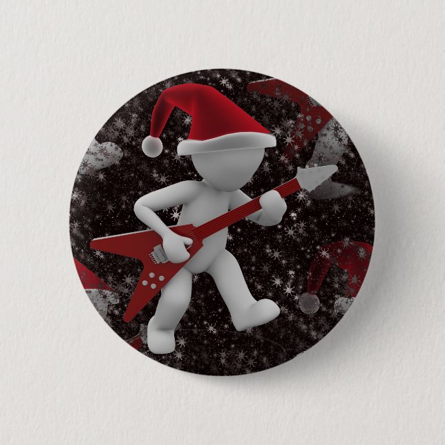 Rockstar Santa Button (Vorderseite)
