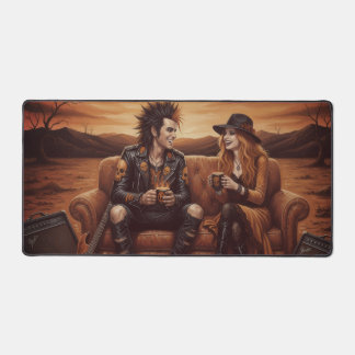 „Rockstar-Schreibtischunterlage – Orange & Schwarz Schreibtischunterlage