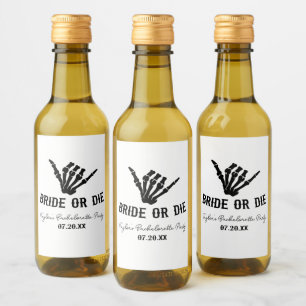 Rockstar Skeleton Junggeselinnen-Abschied überbrüc Weinetikett