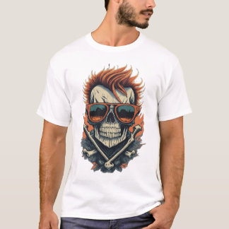 Rockstar Skull und Crossbones T - Shirt