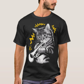 Rockstar-Trompeter Katze auf Katze T-Shirt