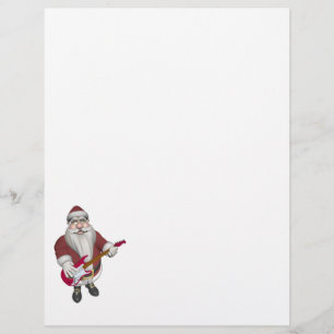 Rockstar Weihnachtsmann mit roter E-Gitarre