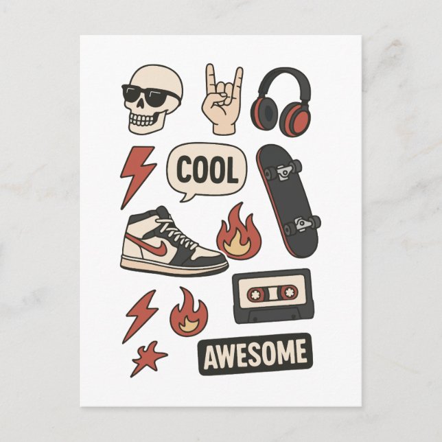 rockstars boy aesthetic  postkarte (Vorderseite)