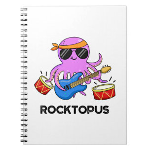 Rocktopus Funny Rock Band Octopus Pub Notizblock