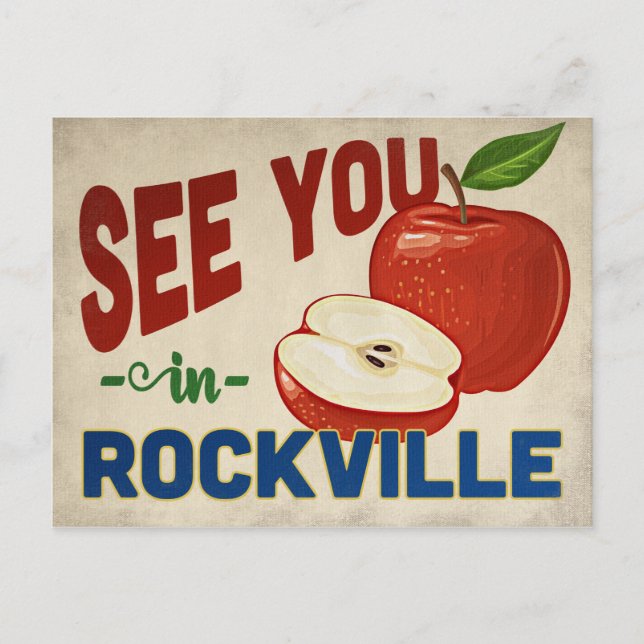 Rockville Maryland Apple - Vintage Travel Postkarte (Vorderseite)