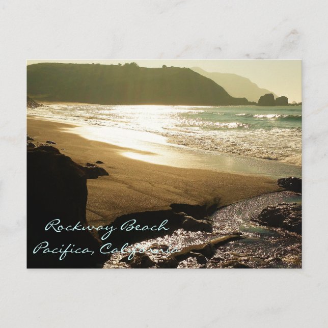 Rockway Beach- Pacifico, kalifornische Postkarte (Vorderseite)