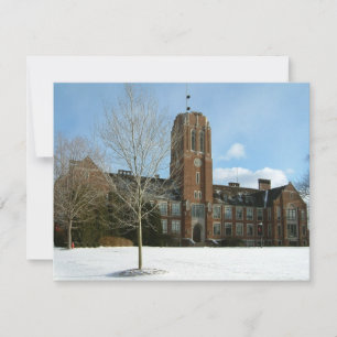 Rockwell im Winter in der Grove City Uni Feiertagskarte
