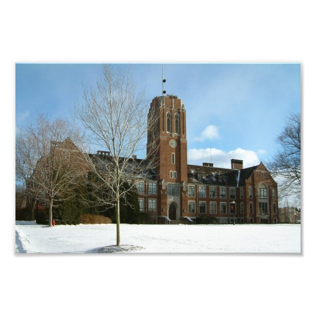 Rockwell im Winter in der Grove City Uni Fotodruck (Vorne)