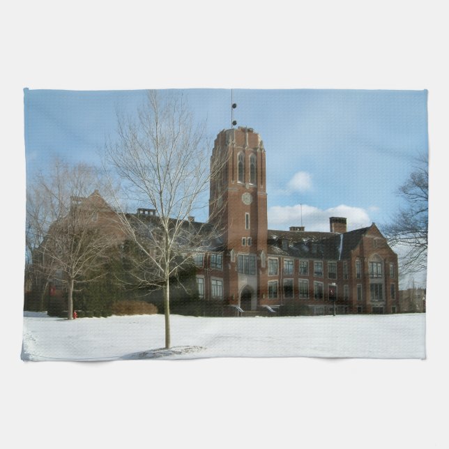 Rockwell im Winter in der Grove City Uni Geschirrtuch (Horizontal)