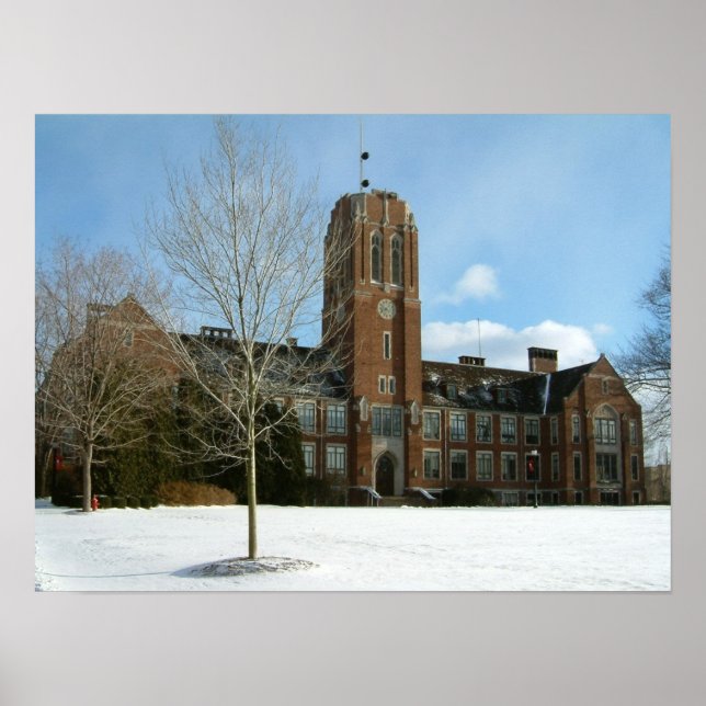 Rockwell im Winter in der Grove City Uni Poster (Vorne)