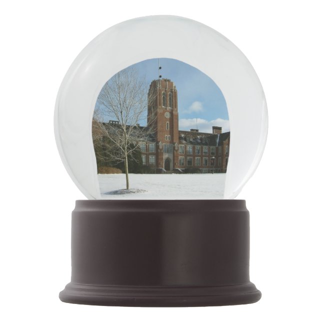 Rockwell im Winter in der Grove City Uni Schneekugel (Vorderseite)