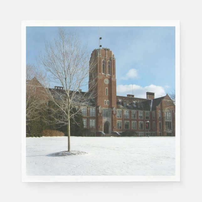 Rockwell im Winter in der Grove City Uni Serviette (Vorderseite)