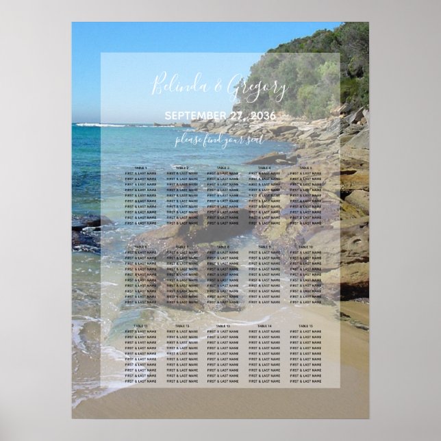 Rocky Beach Hochzeitskarte Poster (Vorne)