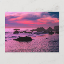 Rocky Beach mit rosa und lila Sonnenuntergang Post Postkarte