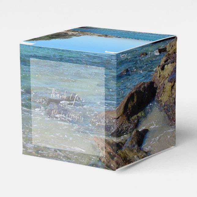 Rocky Beach Wedding Geschenkschachtel (Vorderseite)